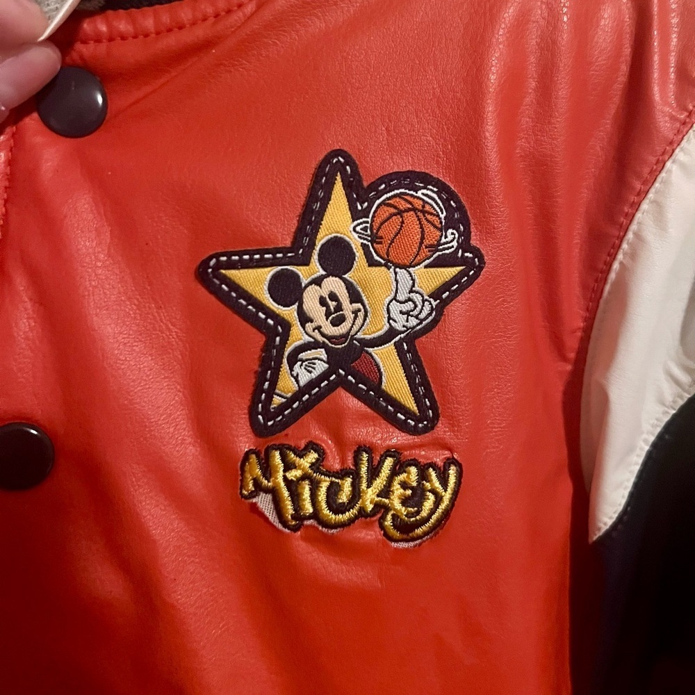 3T Vintage Mickey Mouse Orange and Black Varsity Jacket - Picture 5 of 8